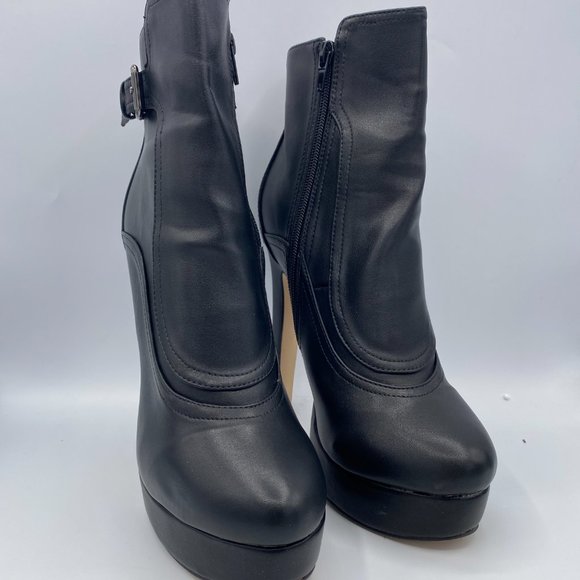 Women's Platform Ankle Boots Zipper High Heels - Picture 3 of 9